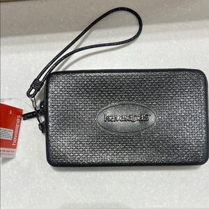 Havaianas Metallic Black Wristlet Phone Case with Logo